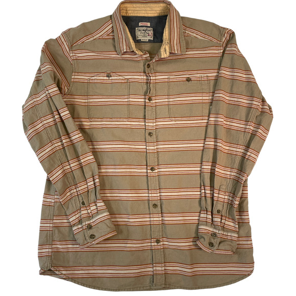 Burton Other - Burton DryRide Men's XXL Button Up Red Blue Striped Shirt Cotton Linen